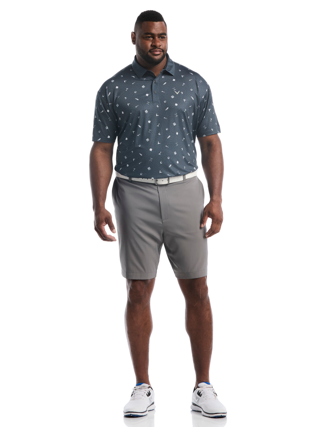 Big & Tall Clubhouse Essentials Print Polo-Polos-Callaway