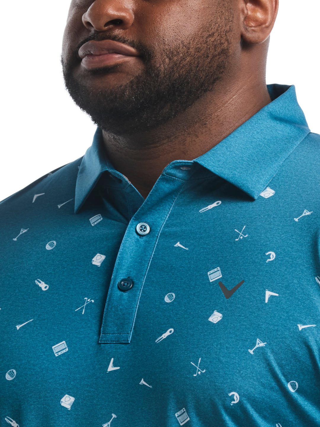 Big & Tall Clubhouse Essentials Print Polo-Polos-Callaway