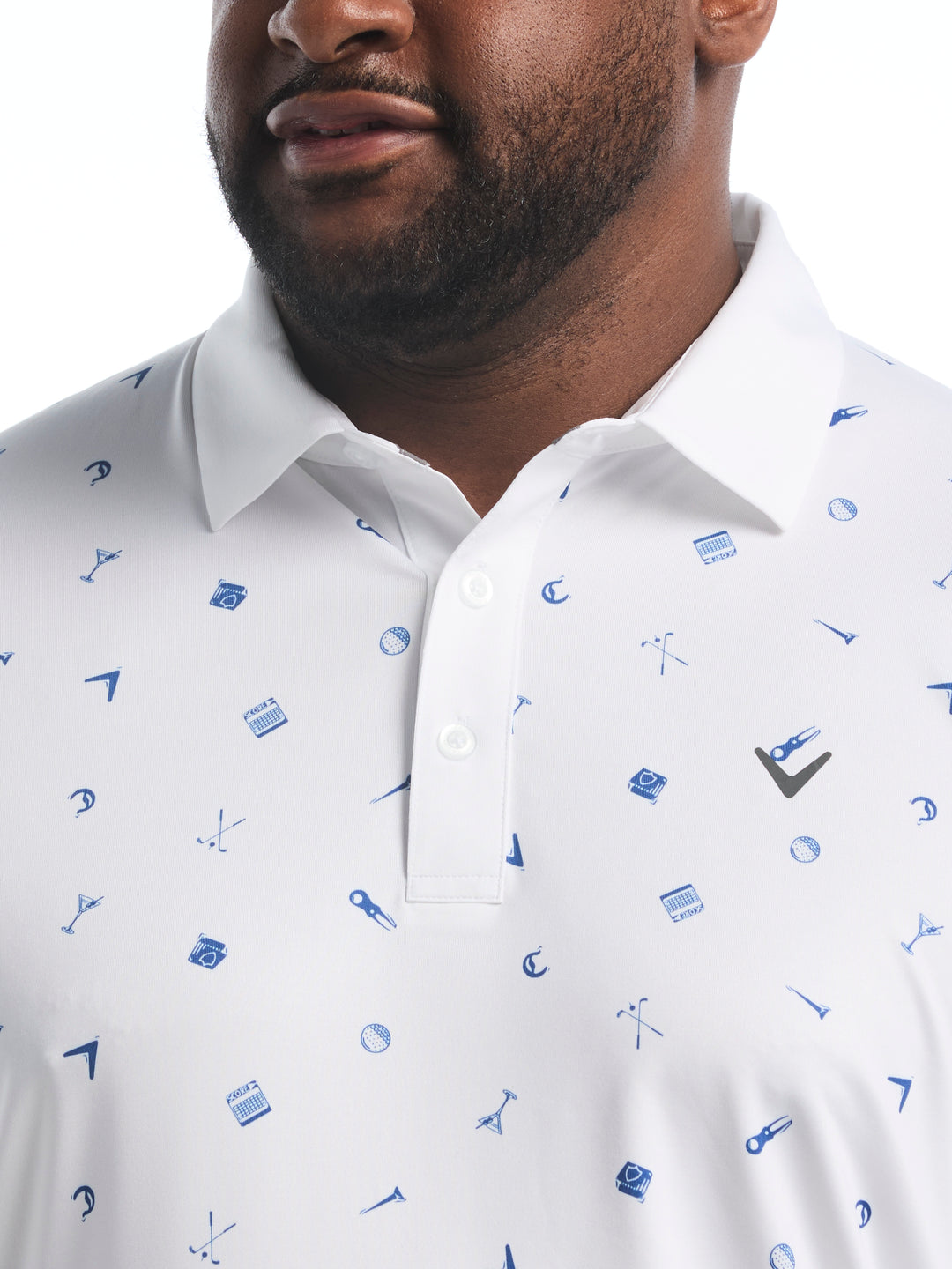 Big & Tall Clubhouse Essentials Print Polo-Polos-Callaway