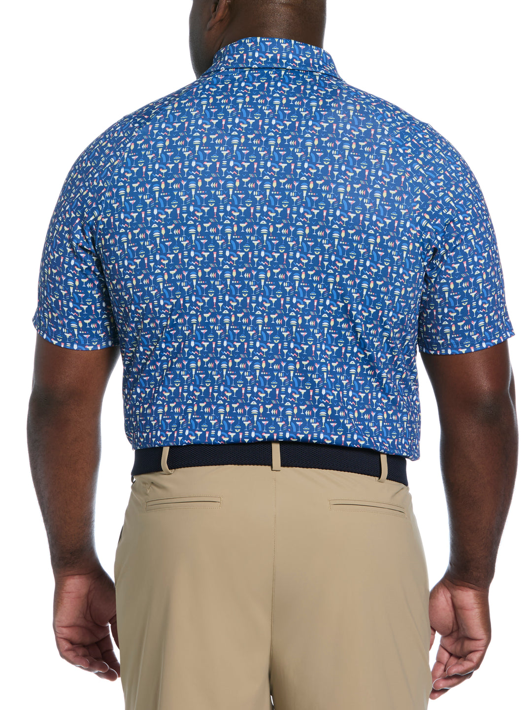 Big & Tall Cocktail Print Polo (Galaxy Blue) 