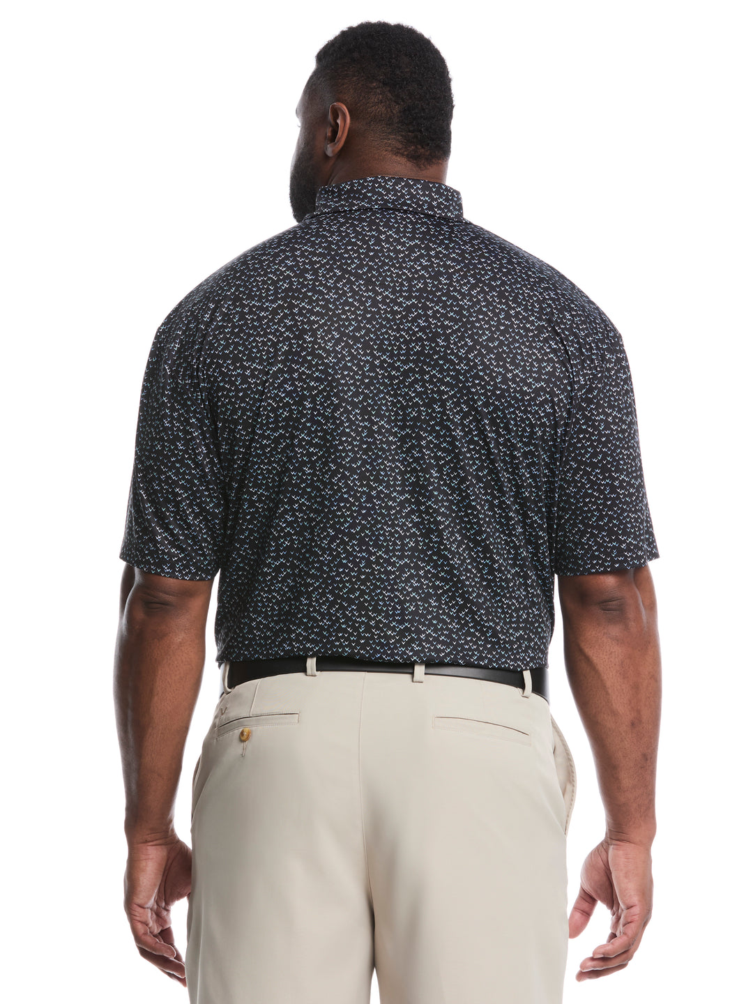 Big & Tall Confetti Chevron All Over Polo (Caviar) 
