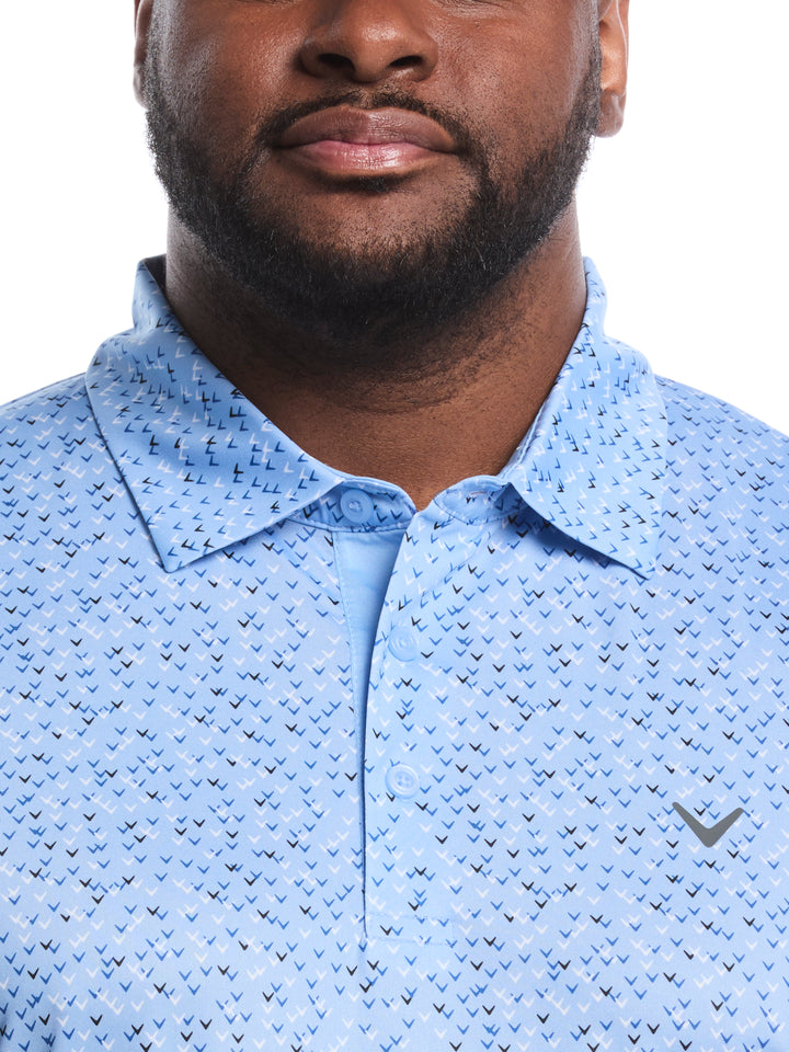 Big & Tall Confetti Chevron All Over Polo (Open Air) 