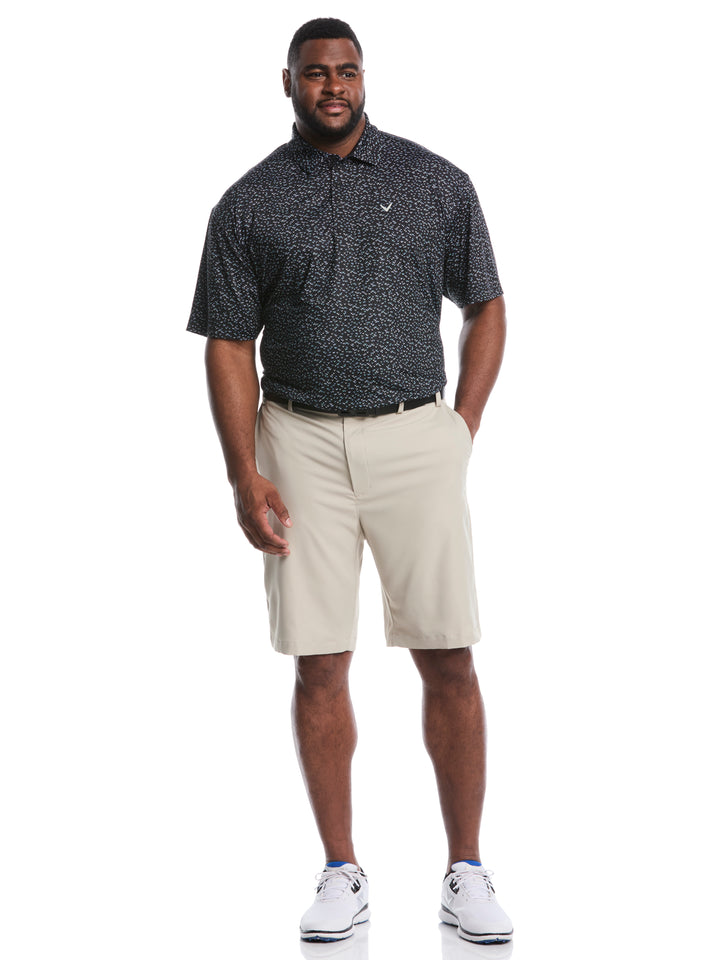 Big & Tall Confetti Chevron All Over Polo (Caviar) 