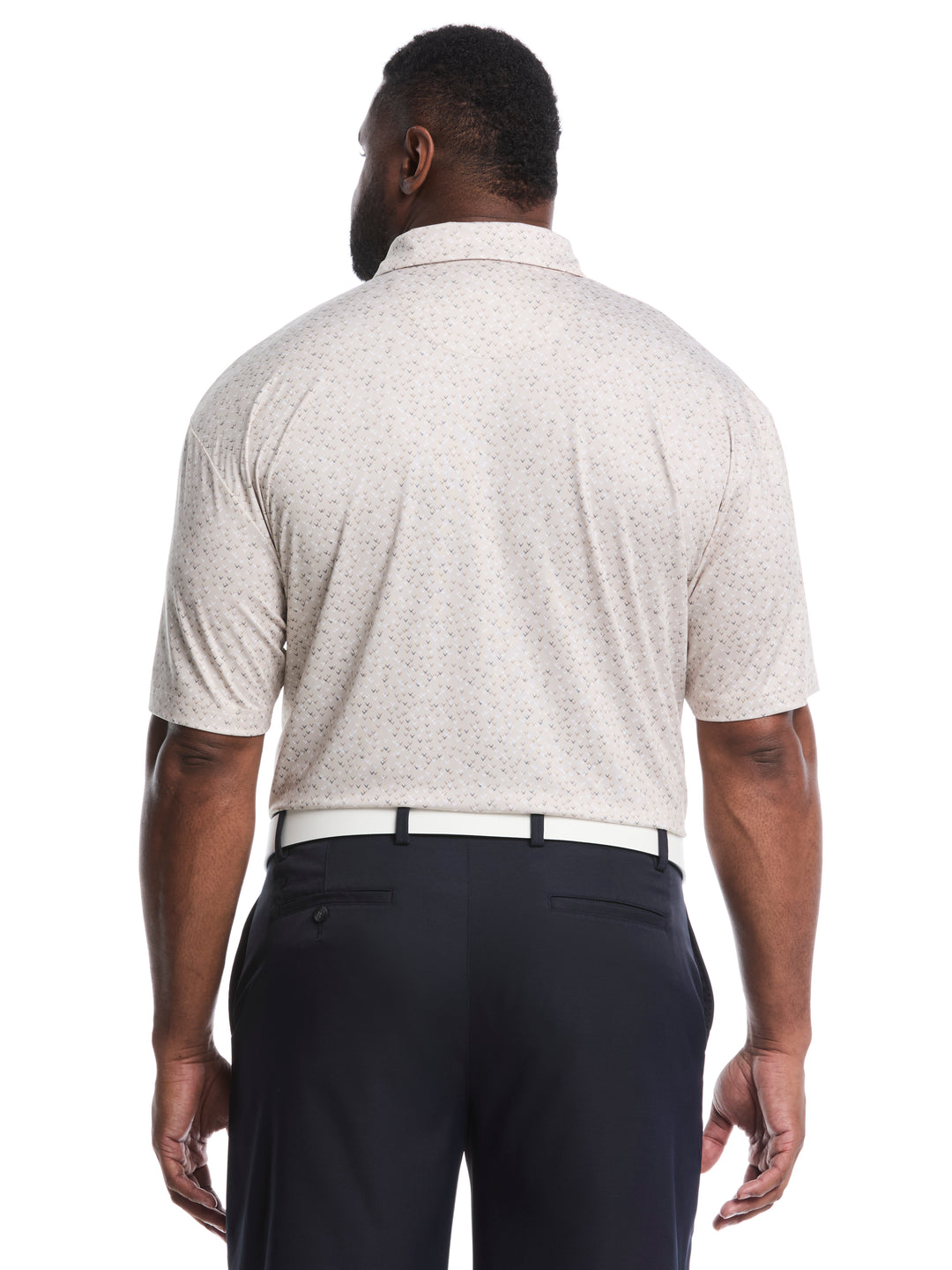 Big & Tall Confetti Chevron All Over Polo (Latte) 