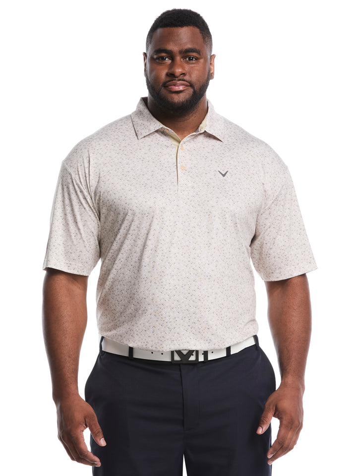 Big & Tall Confetti Chevron All Over Polo (Latte) 