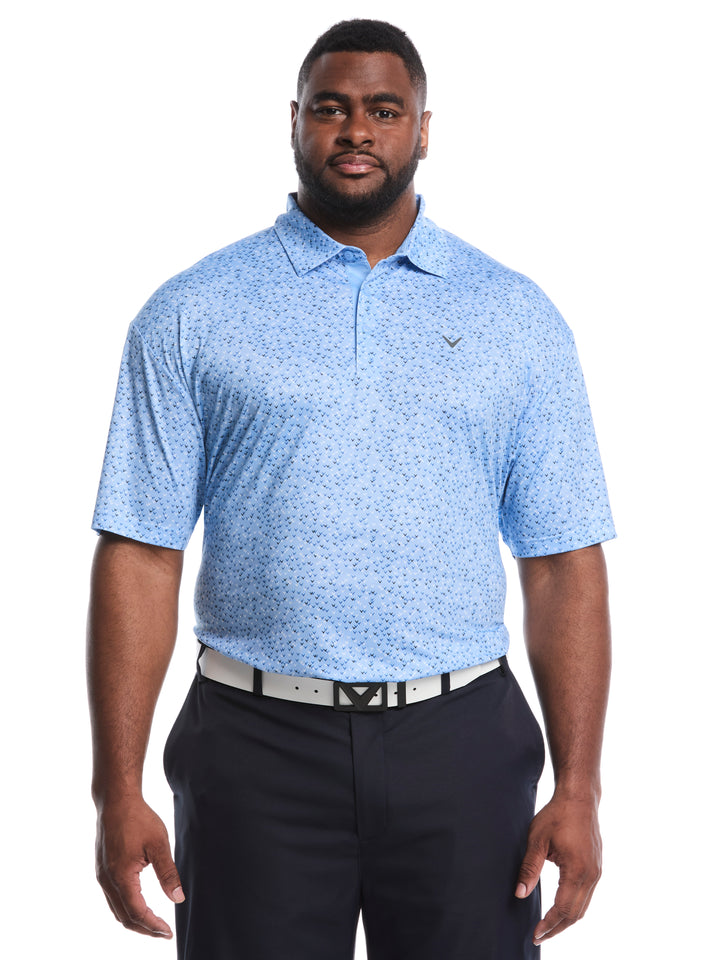 Big & Tall Confetti Chevron All Over Polo (Open Air) 