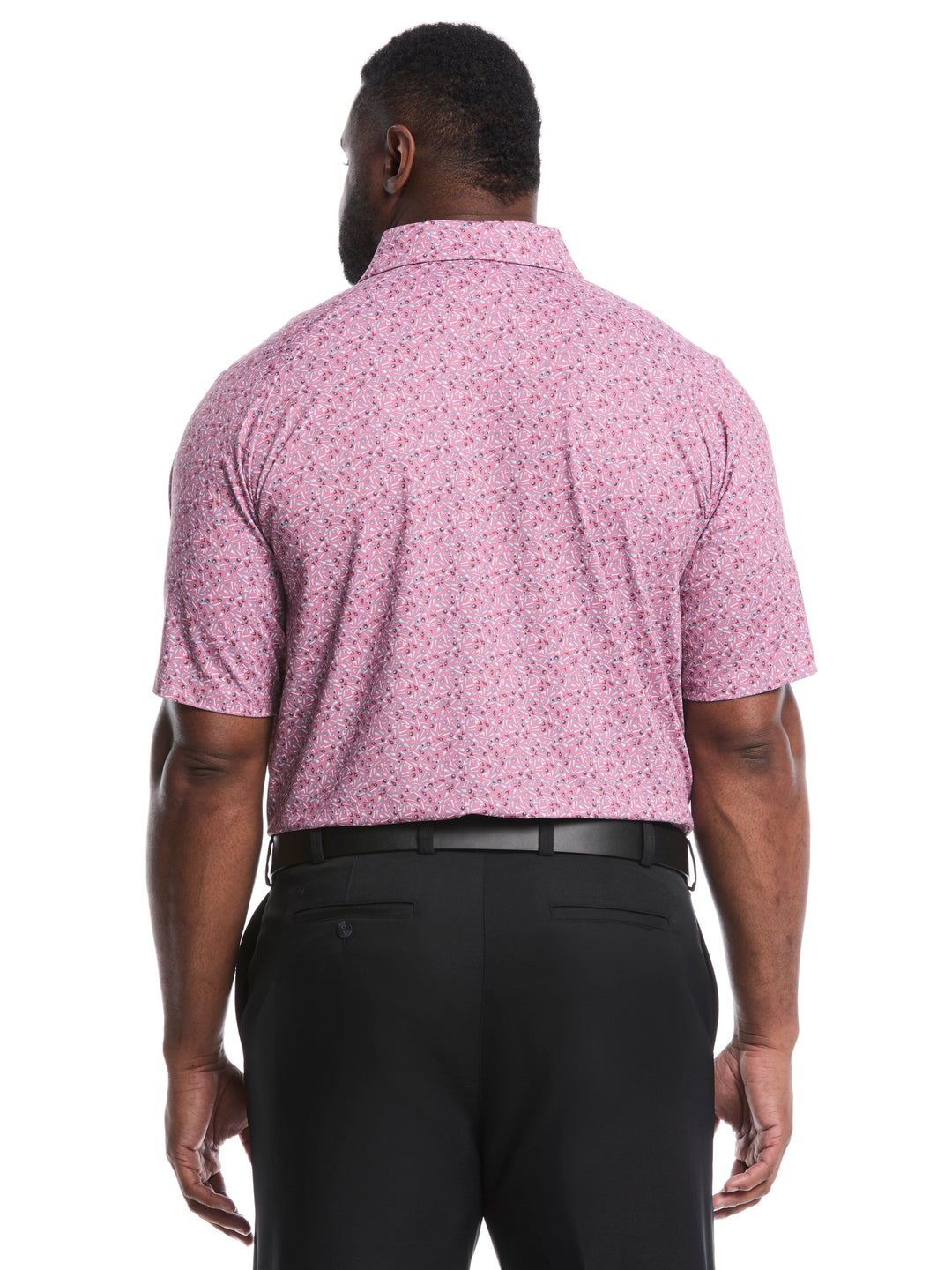 Big & Tall Confetti Print Golf Polo Shirt (Mesa Rose) 
