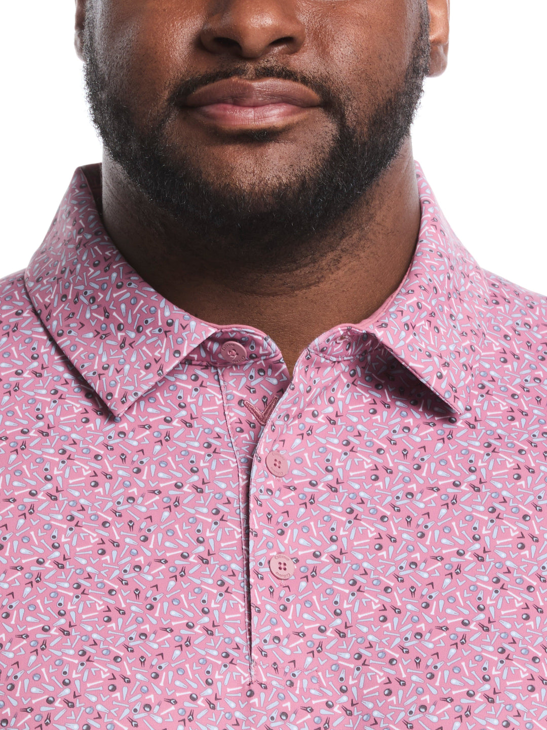 Big & Tall Confetti Print Golf Polo Shirt (Mesa Rose) 