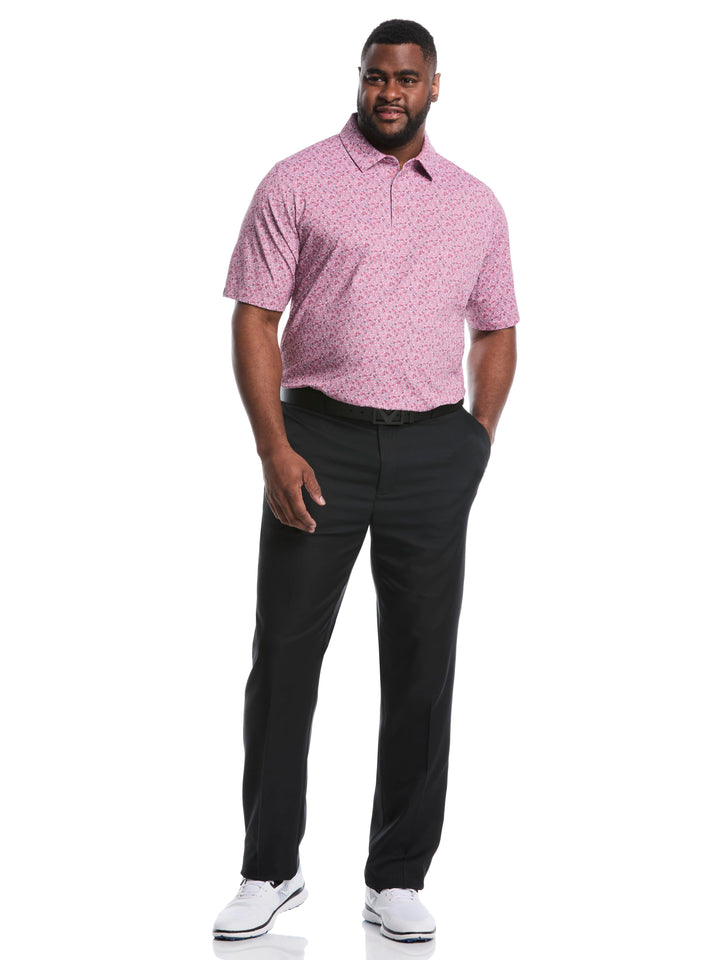 Big & Tall Confetti Print Golf Polo Shirt (Mesa Rose) 