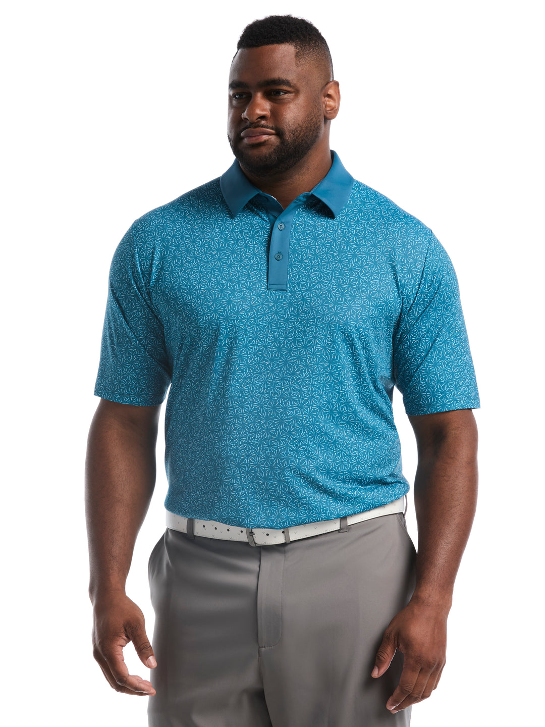 Big & Tall Confetti Tees Print Polo-Polos-Blue Coral-1X-Callaway