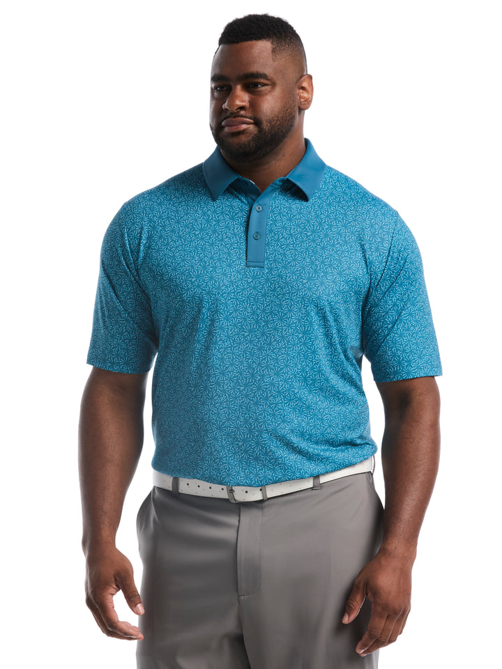 Big & Tall Confetti Tees Print Polo-Polos-Blue Coral-1X-Callaway