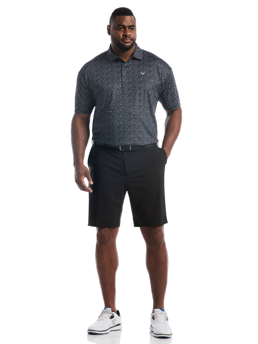Big & Tall Course Essentials Confetti Print Polo-Polos-Callaway