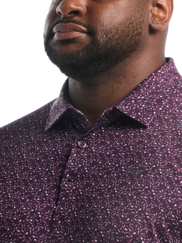 Big & Tall Course Essentials Confetti Print Polo-Polos-Callaway
