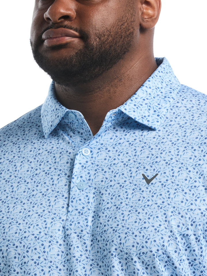 Big & Tall Course Essentials Confetti Print Polo-Polos-Callaway