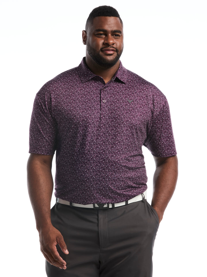Big & Tall Course Essentials Confetti Print Polo-Polos-Italian Plum-1X-Callaway