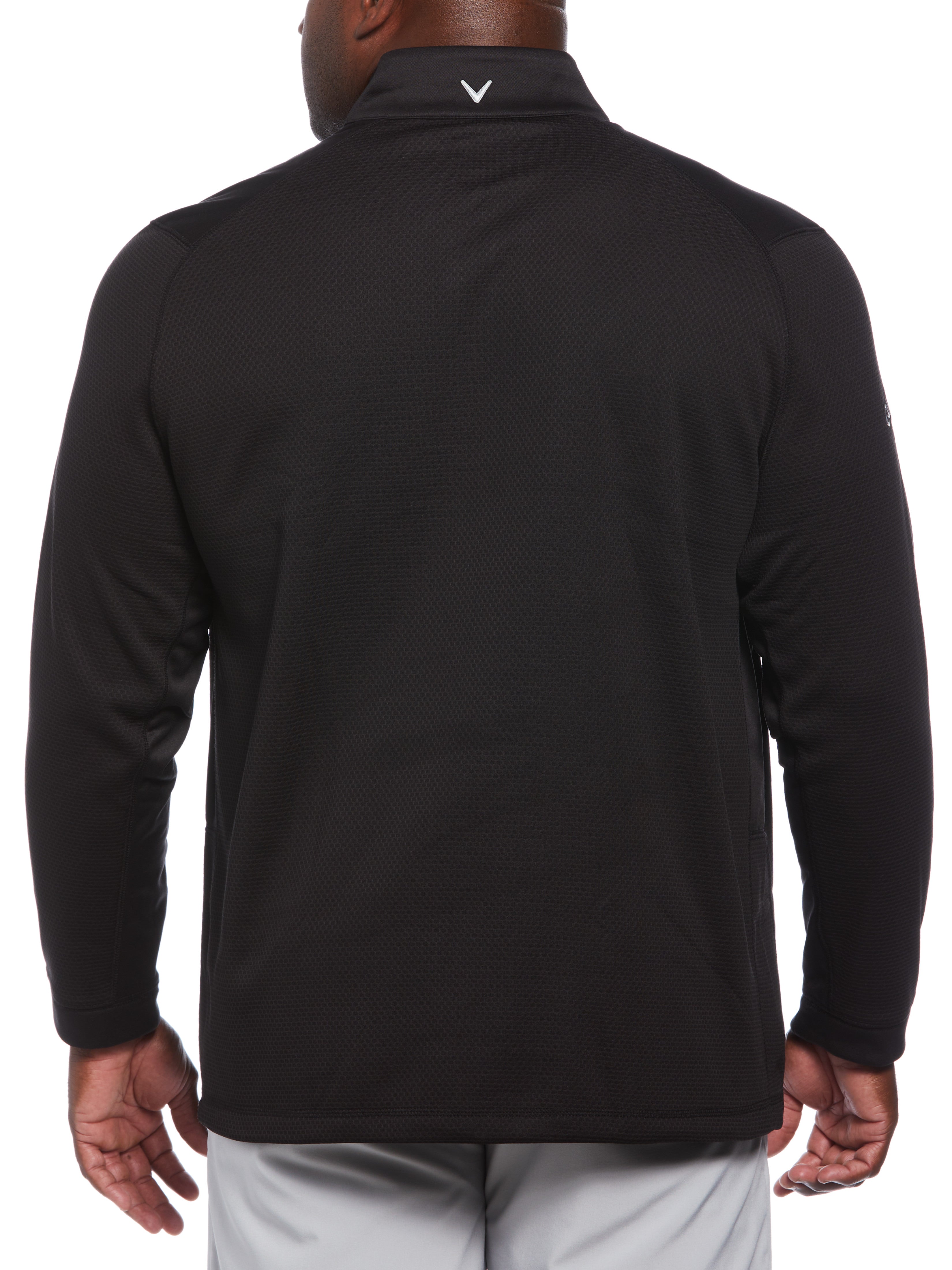 Big & Tall Eco Textured Hexagon Print Midweight Half Zip Golf