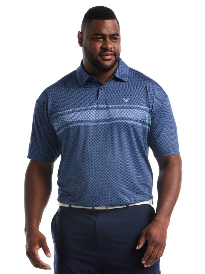 Big & Tall Engineered Blocked Geo Print Polo-Polos-Navy-1X-Callaway