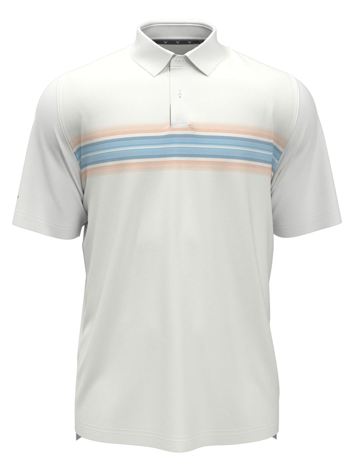 Engineered Oxford Stripe Golf Polo (Bright White) 