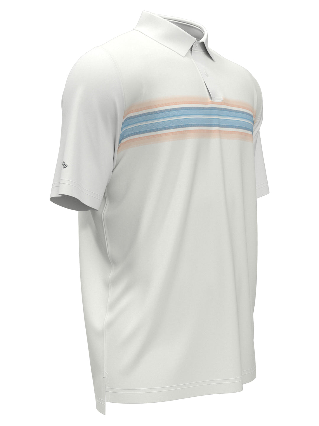 Engineered Oxford Stripe Golf Polo (Bright White) 
