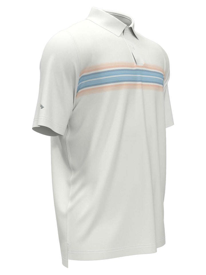 Engineered Oxford Stripe Golf Polo (Bright White) 
