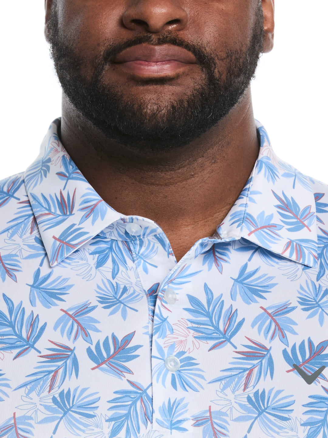 Big & Tall Floral Polo (Bright White) 