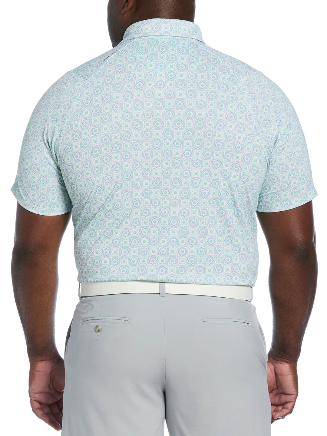 Big & Tall Foulard Print Polo (Neptune Green) 