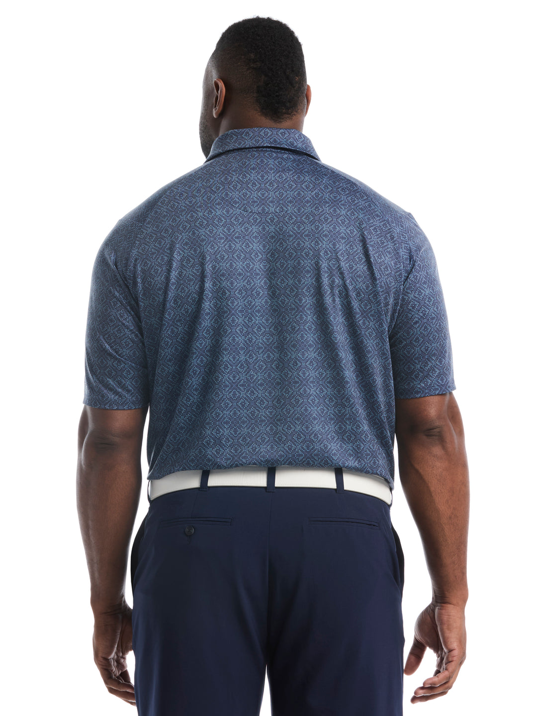 Big & Tall Fractal Chevron Print Polo-Polos-Callaway