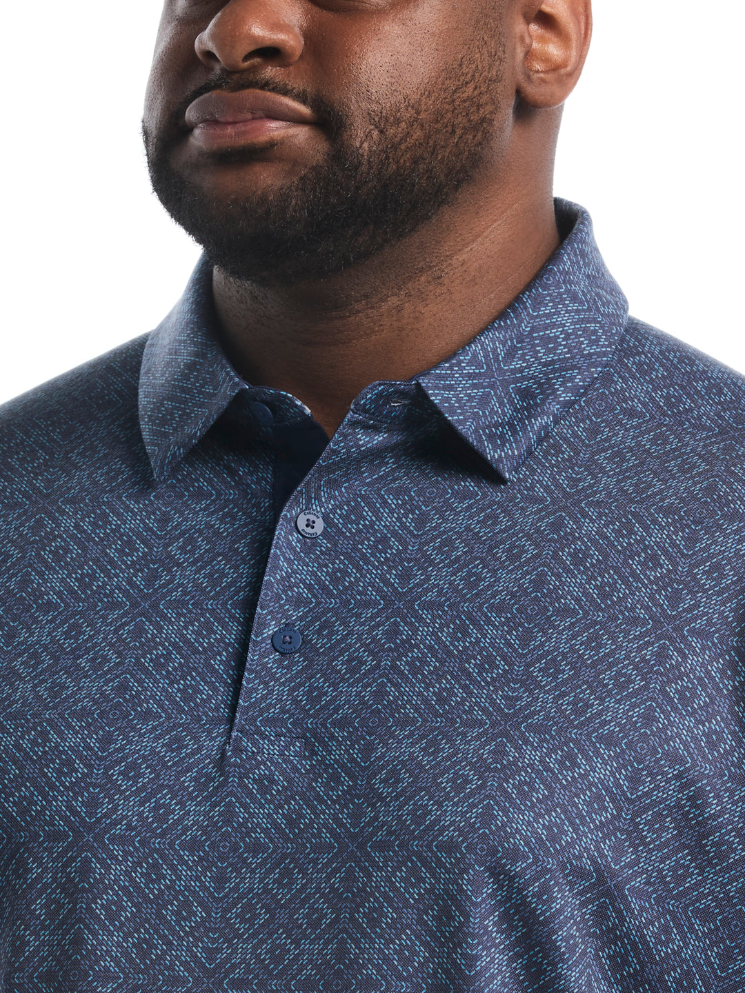 Big & Tall Fractal Chevron Print Polo-Polos-Callaway