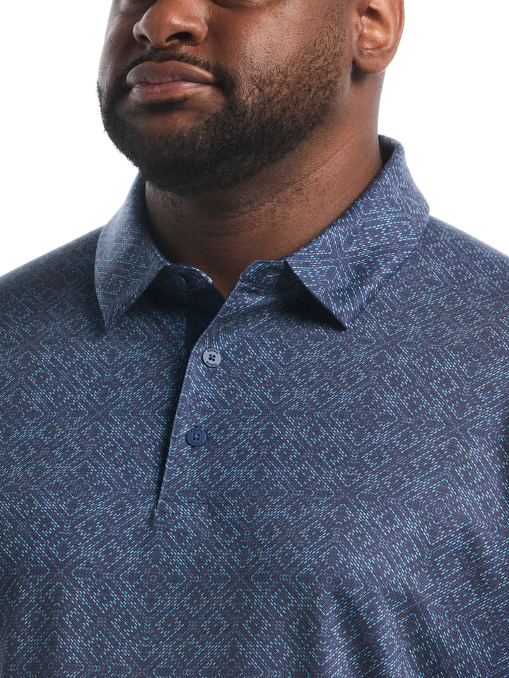 Big & Tall Fractal Chevron Print Polo-Polos-Callaway