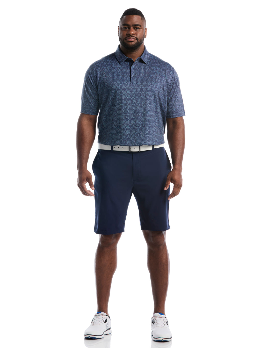 Big & Tall Fractal Chevron Print Polo-Polos-Callaway