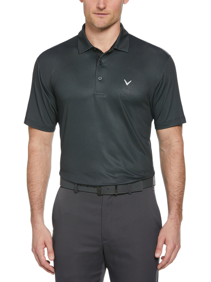 Big & Tall Gingham Print Golf Polo-Polos-Black-3XLT-Callaway