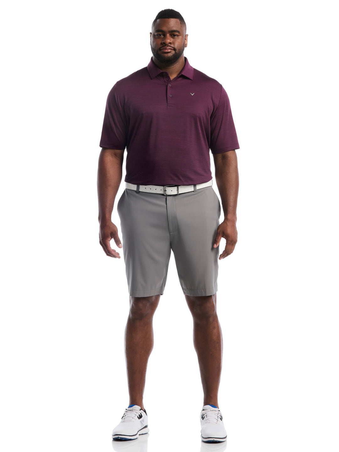 Big & Tall Heather Jacquard Essential Polo-Polos-Callaway