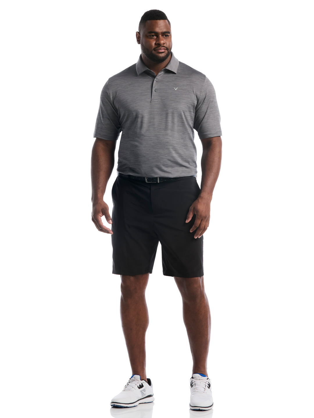 Big & Tall Heather Jacquard Essential Polo-Polos-Callaway