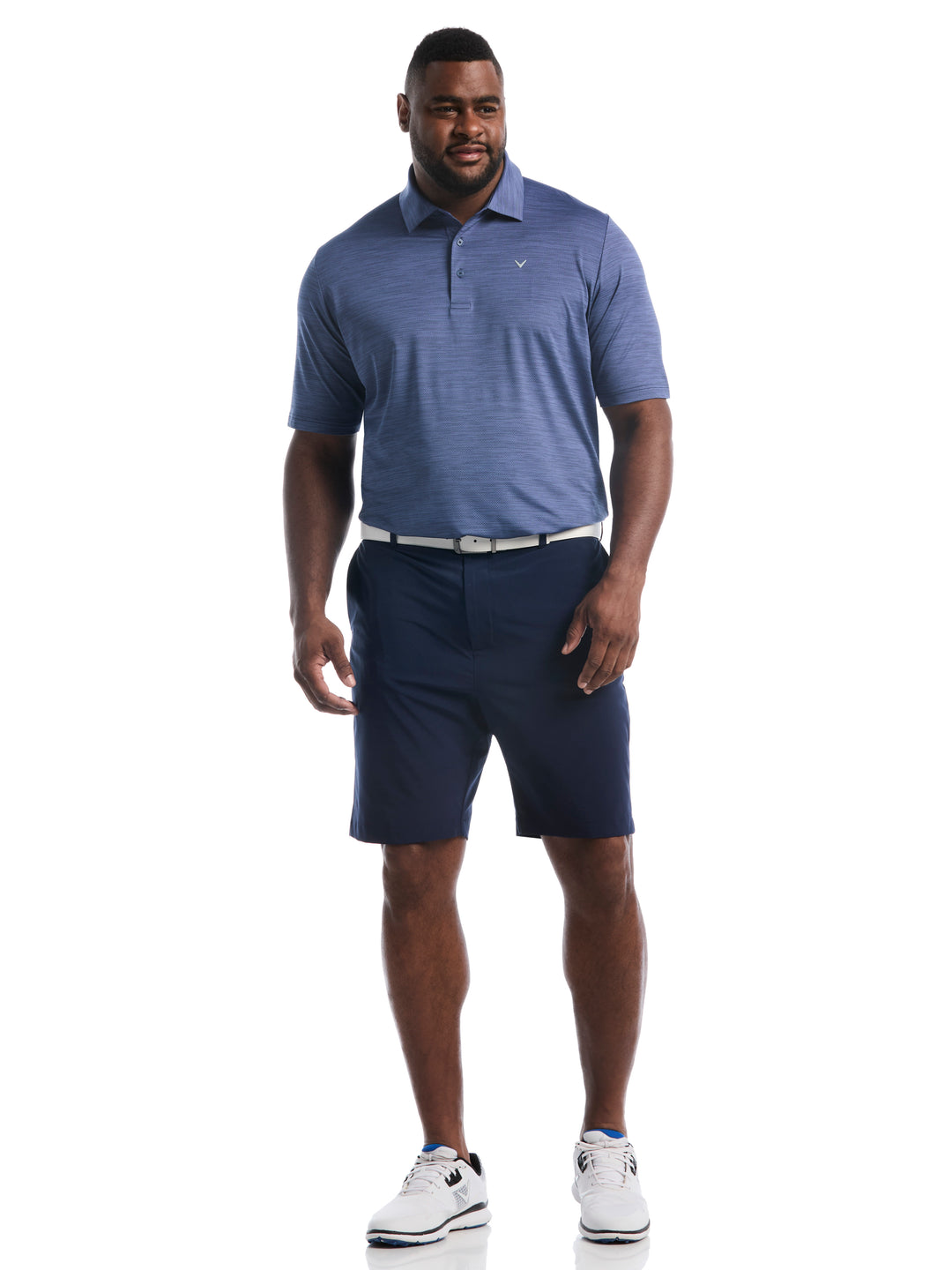 Big & Tall Heather Jacquard Essential Polo-Polos-Callaway