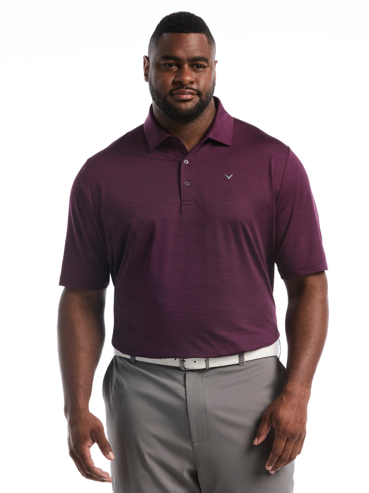 Big & Tall Heather Jacquard Essential Polo-Polos-Dk Italian Plum Heather-1X-Callaway
