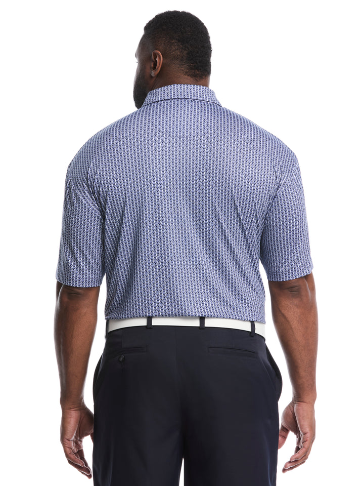 Big & Tall Herringbone Print Polo (Peacoat) 