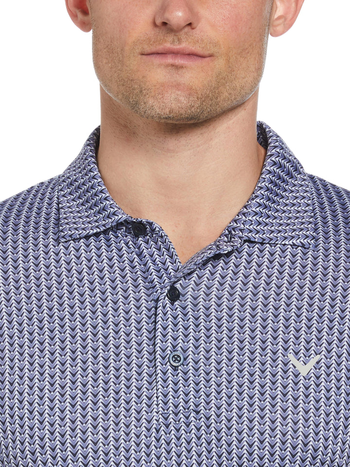 Big & Tall Herringbone Print Polo-Polos-Callaway