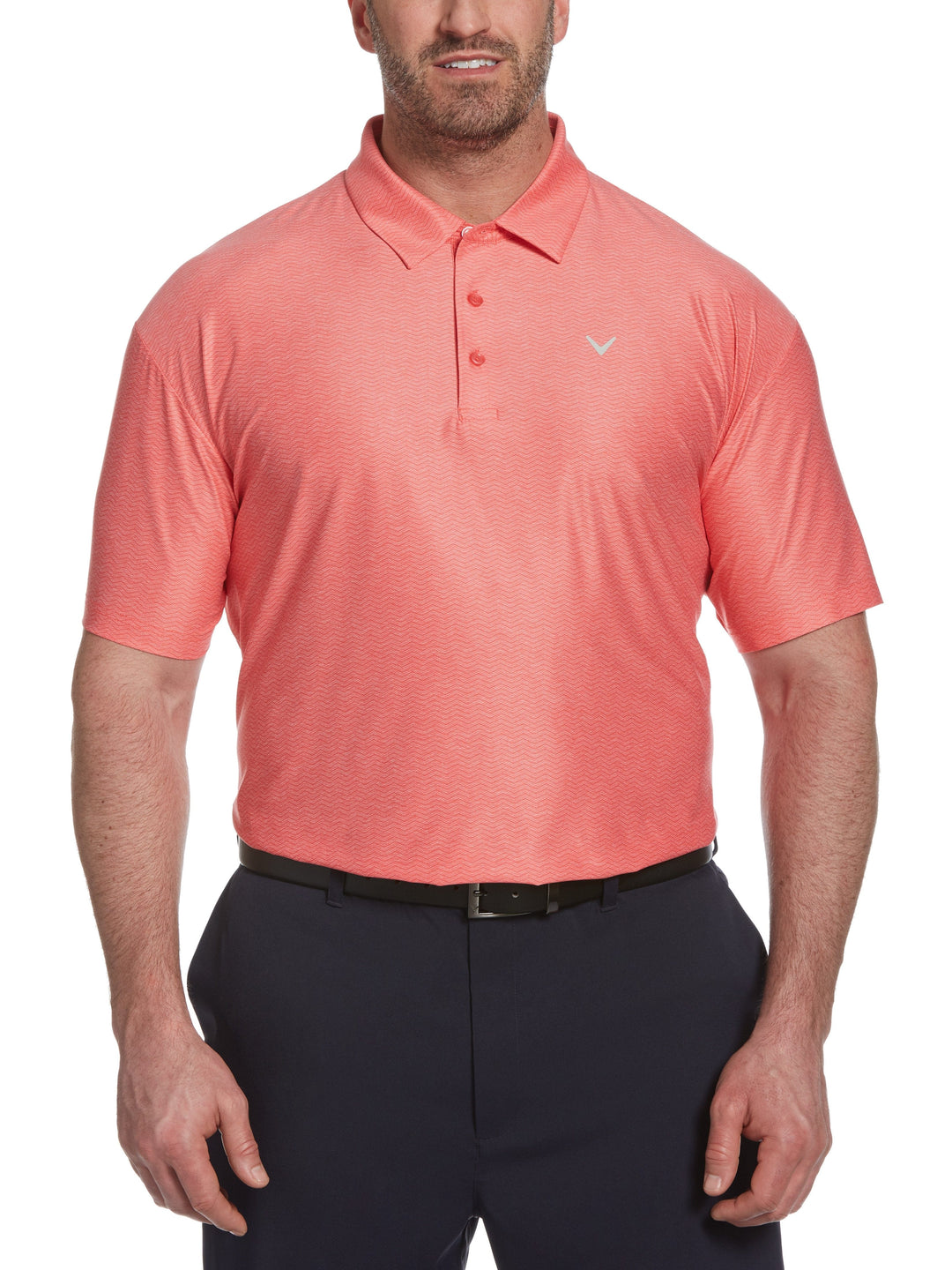Big & Tall Jaspe Geometric Print Polo-Polos-Callaway