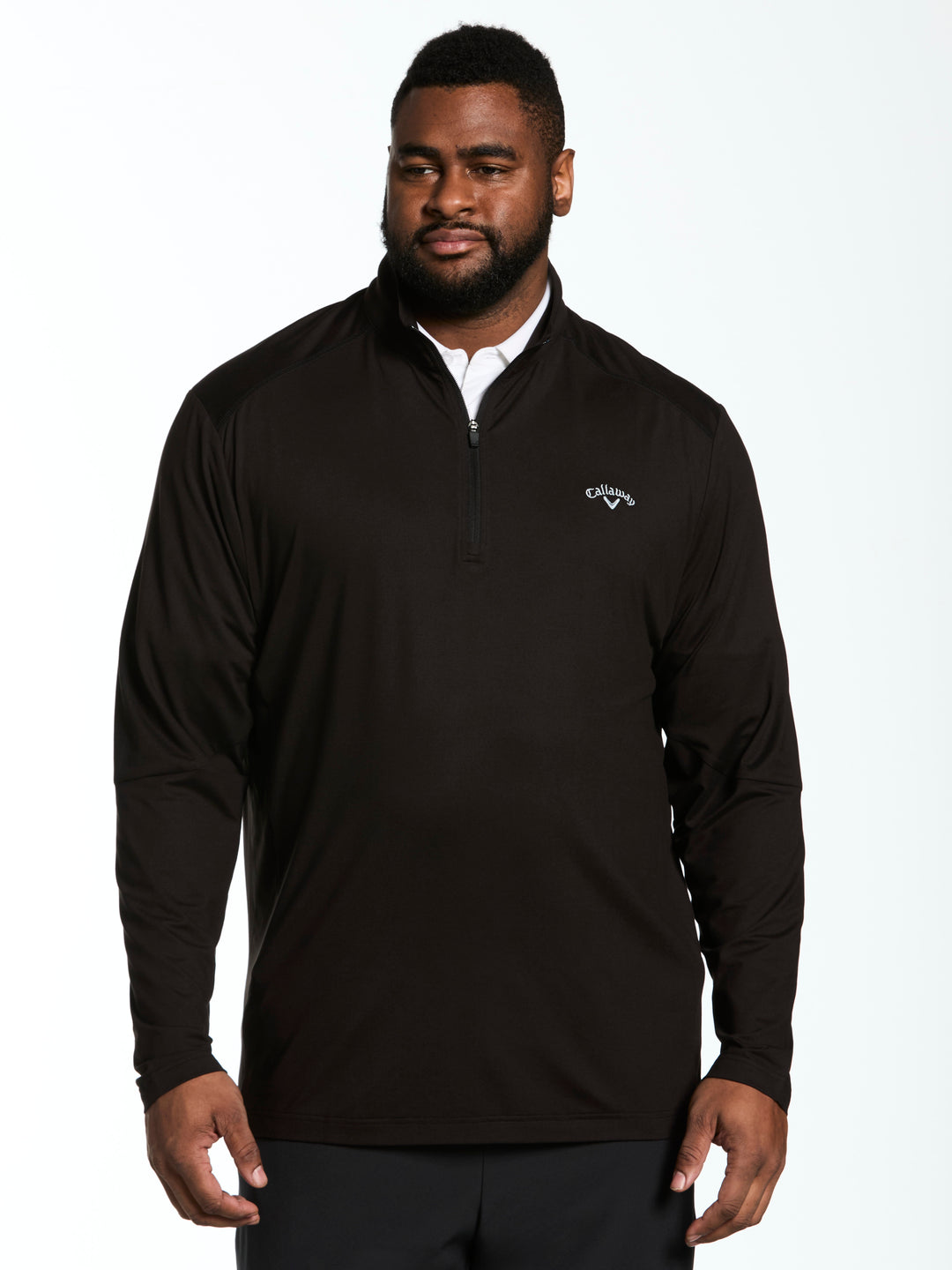 Big & Tall Lightweight Quarter Zip Golf Pullover-Pullovers-Black-1X-Callaway