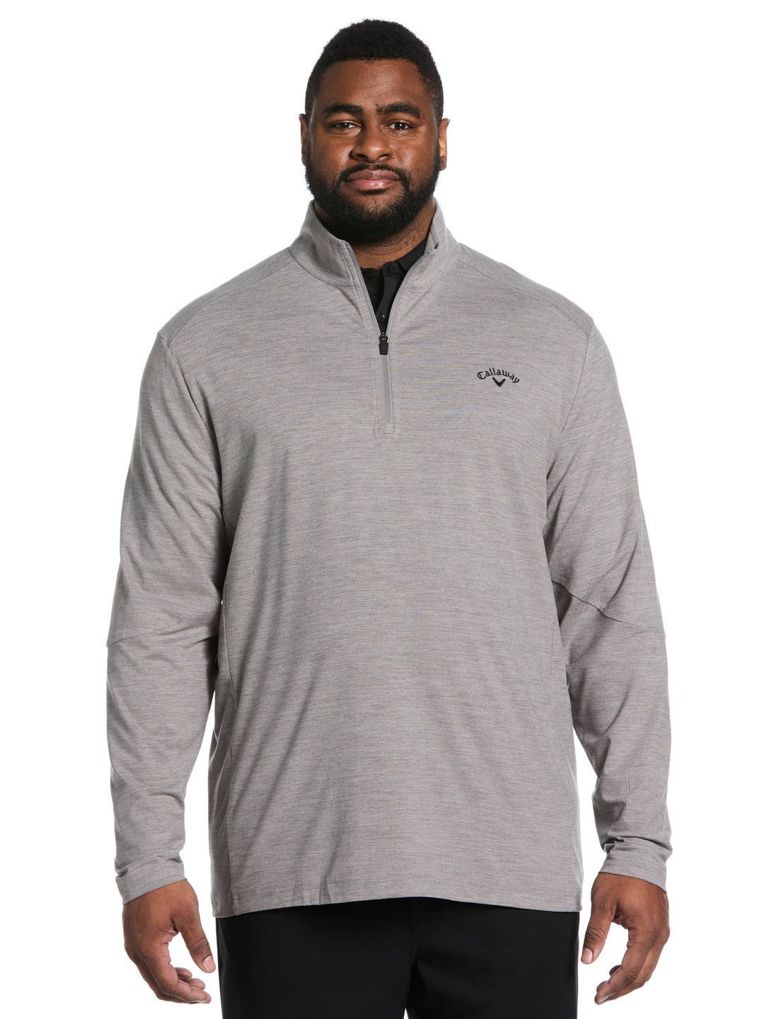 Big & Tall Lightweight Quarter Zip Golf Pullover-Pullovers-Quiet Shade Heather-1X-Callaway