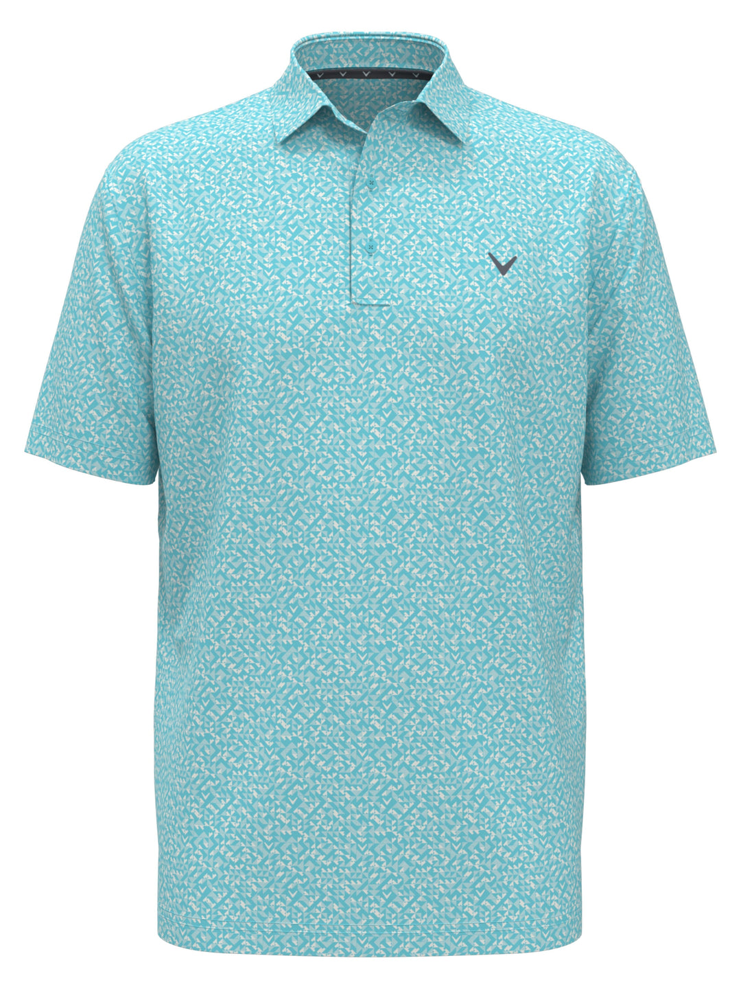 Big & Tall Linear Chevron Print Polo (Blue Radiance) 