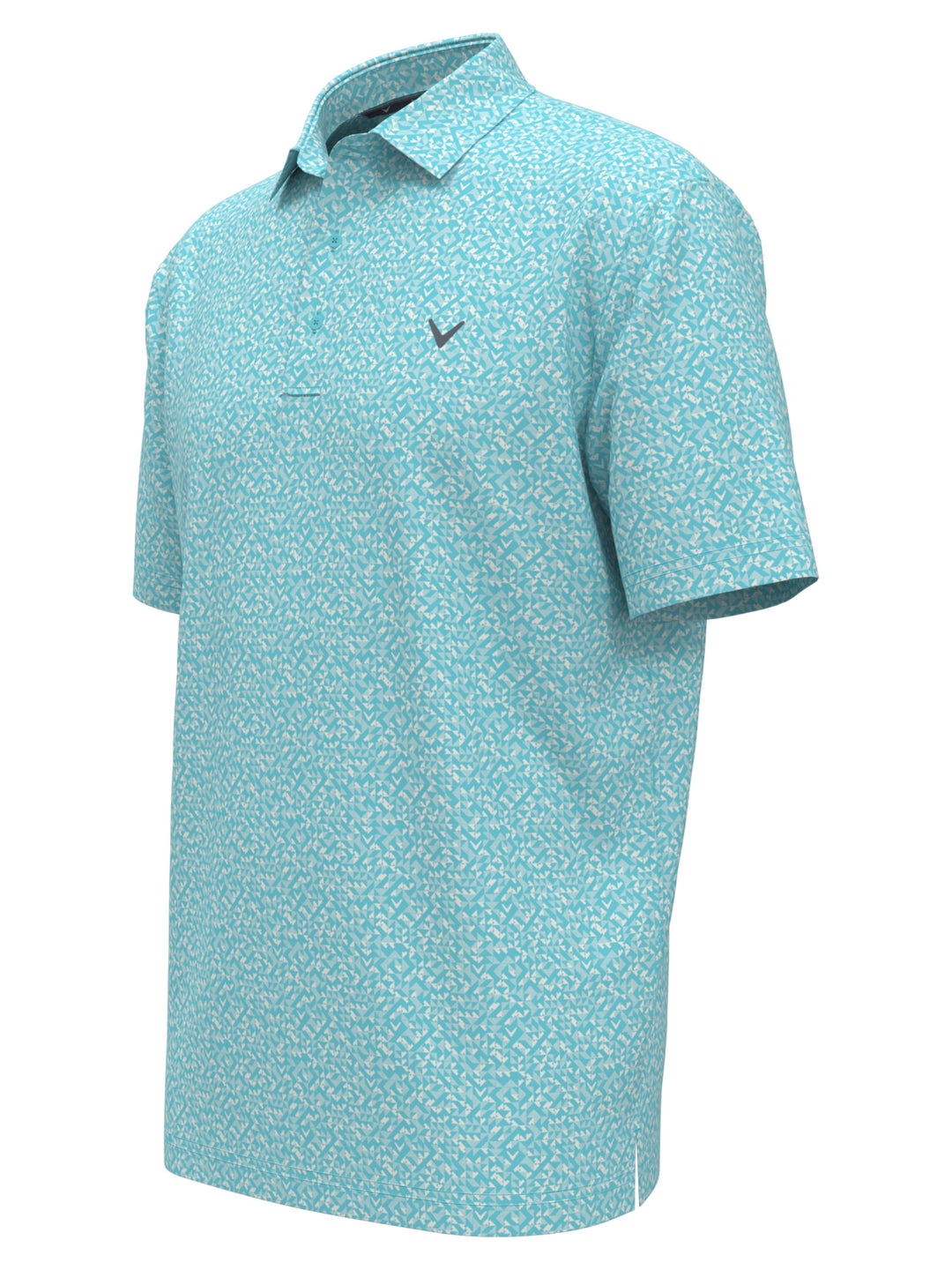 Big & Tall Linear Chevron Print Polo (Blue Radiance) 