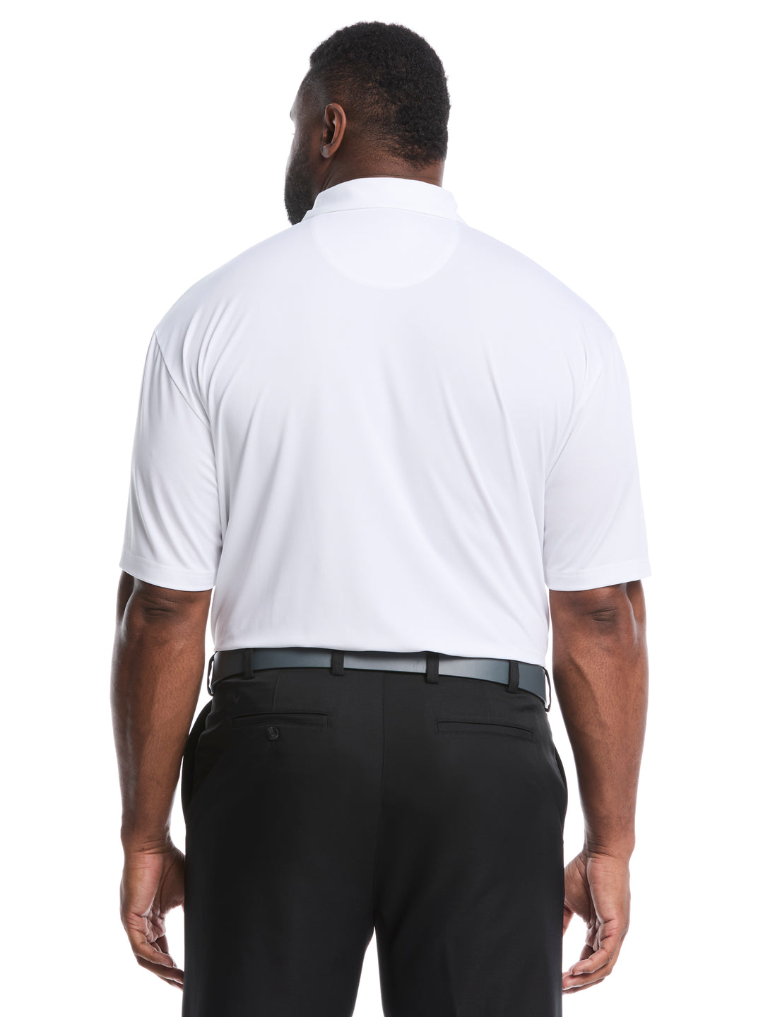 Big & Tall Micro Hex Solid Polo (Bright White) 