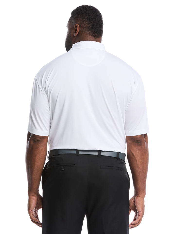 Big & Tall Micro Hex Solid Polo (Bright White) 