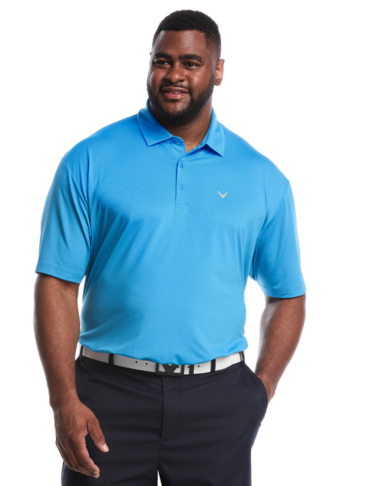 Big & Tall Micro Hex Golf Polo (Cendre Blue) 