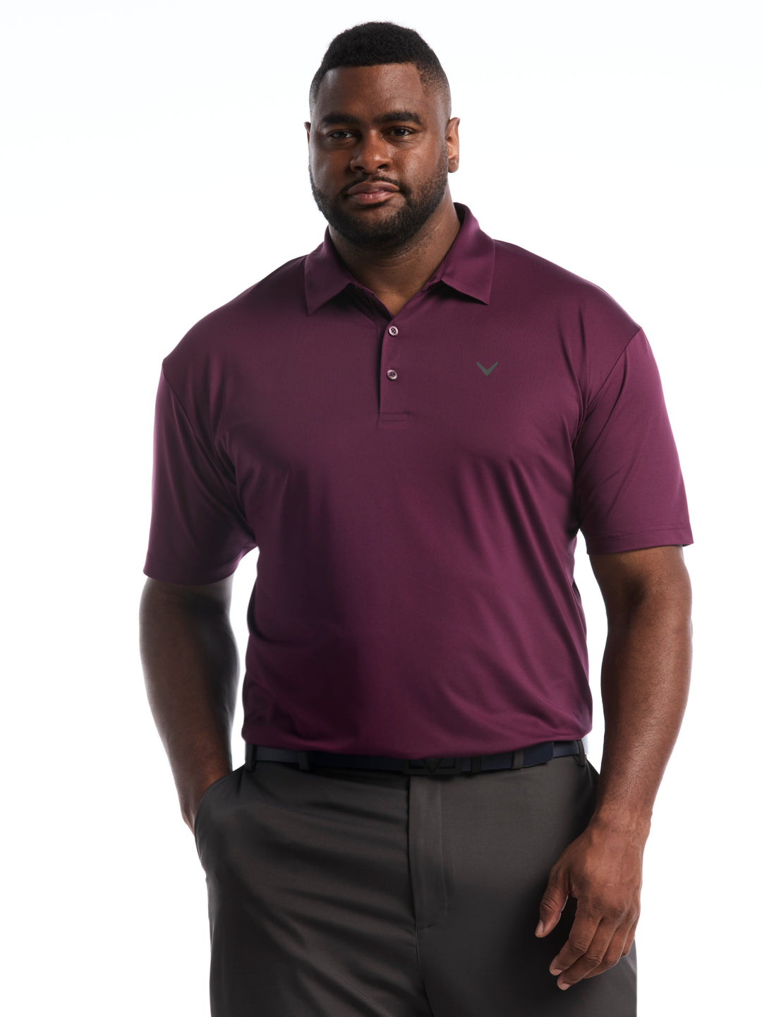 Big & Tall Micro Hex Polo-Polos-Italian Plum-1X-Callaway