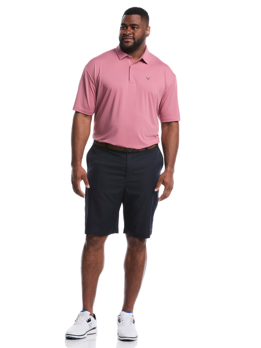 Big & Tall Micro Hex Golf Polo (Mesa Rose) 