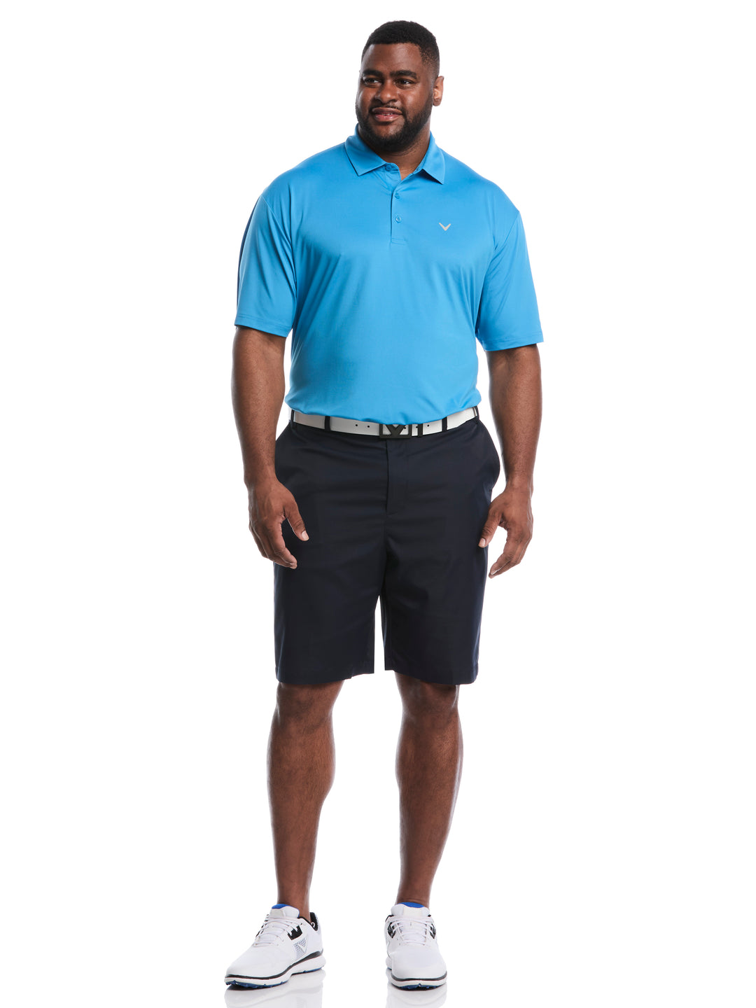 Big & Tall Micro Hex Golf Polo (Cendre Blue) 