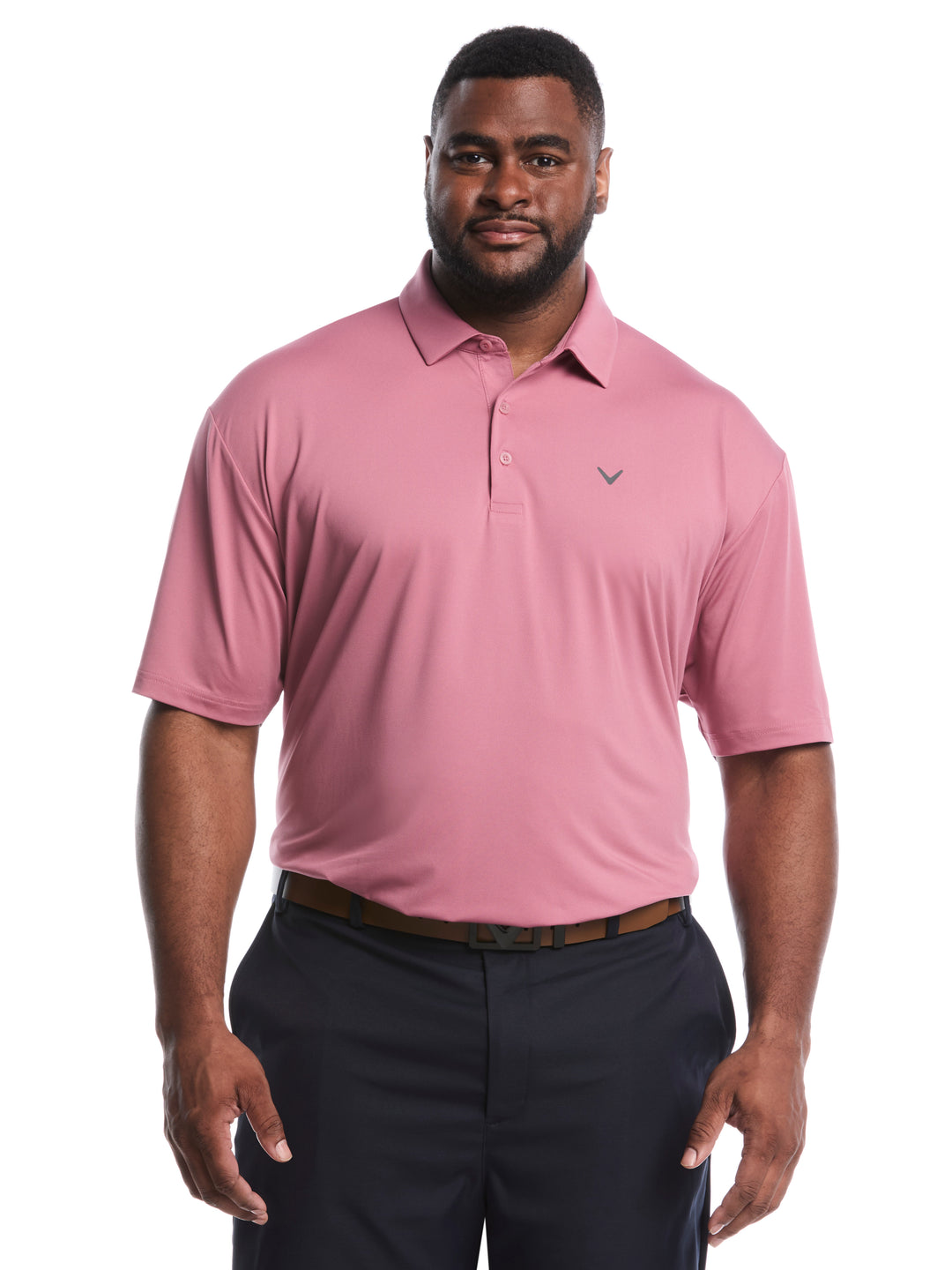 Big & Tall Micro Hex Golf Polo (Mesa Rose) 