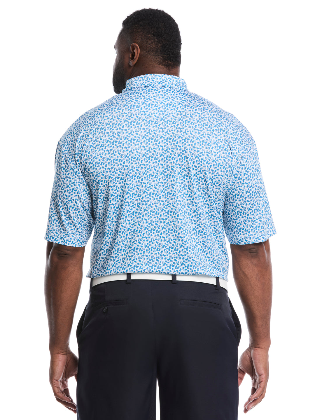 Big & Tall Polaroid Confetti Print Polo (Bright White) 